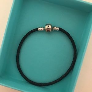 Pandora single braided black bracelet